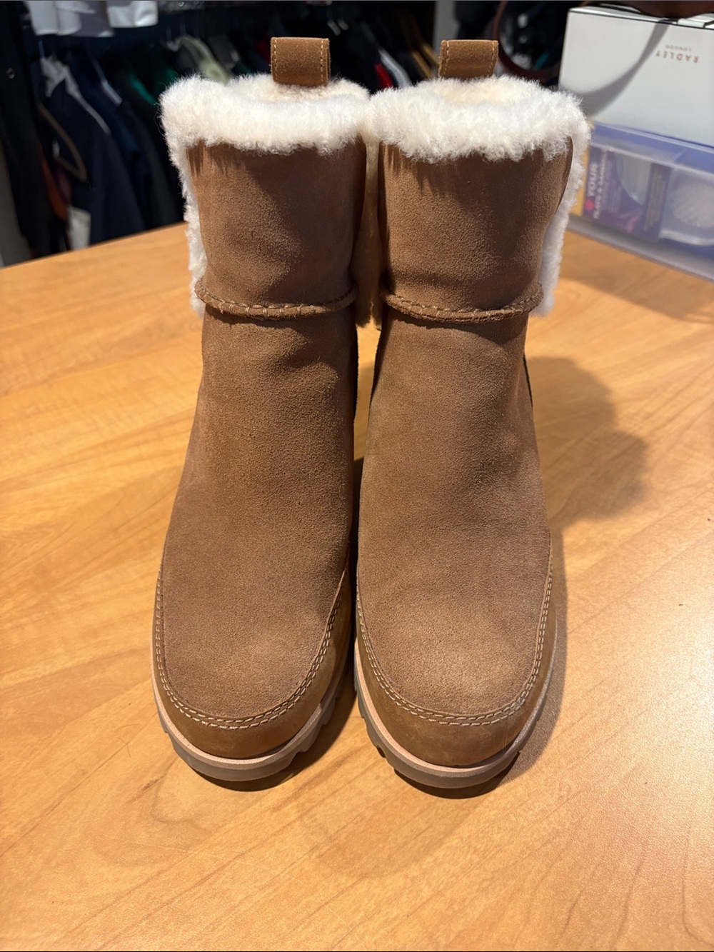 UGG Chestnut Shearling-Lined Suede Ankle Boots